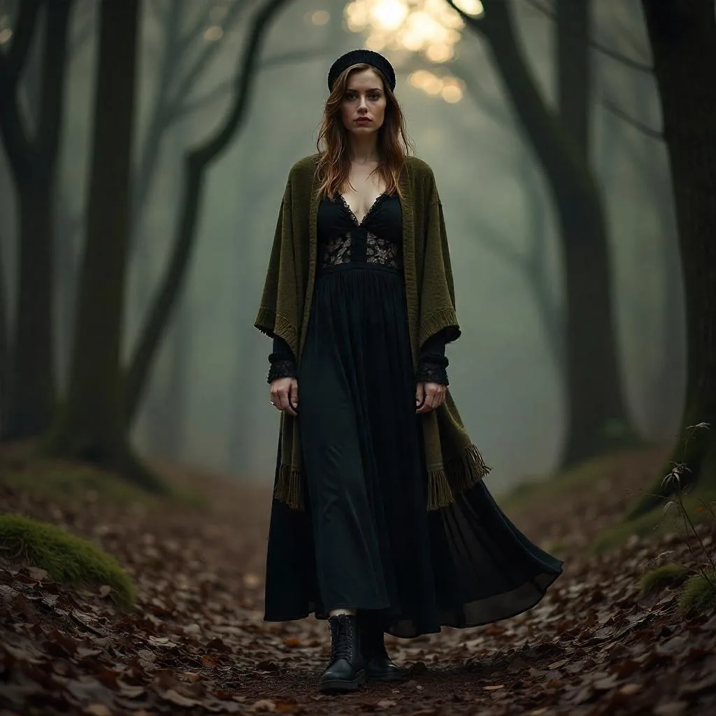 Mori Kei style: Elegant Dark Mori Look