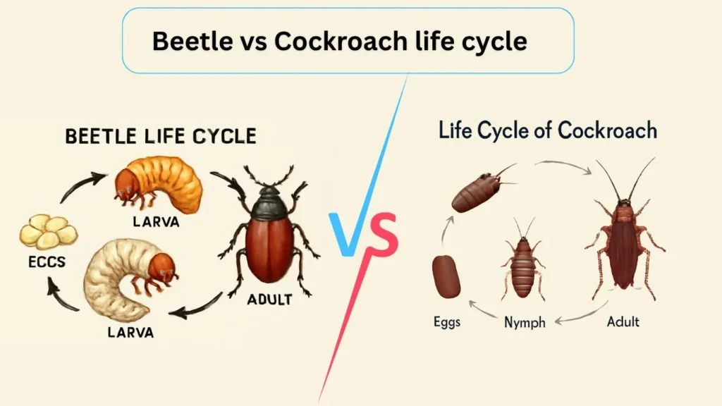 Life Cycle of cockroach or beetle