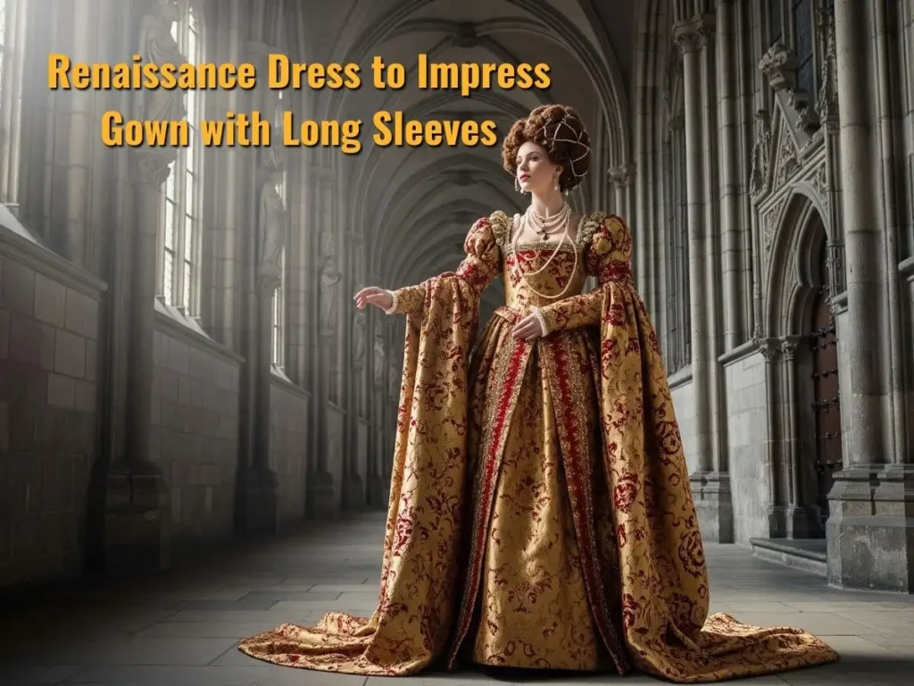Renaissance Dress to Impress Gown with Long Sleeves